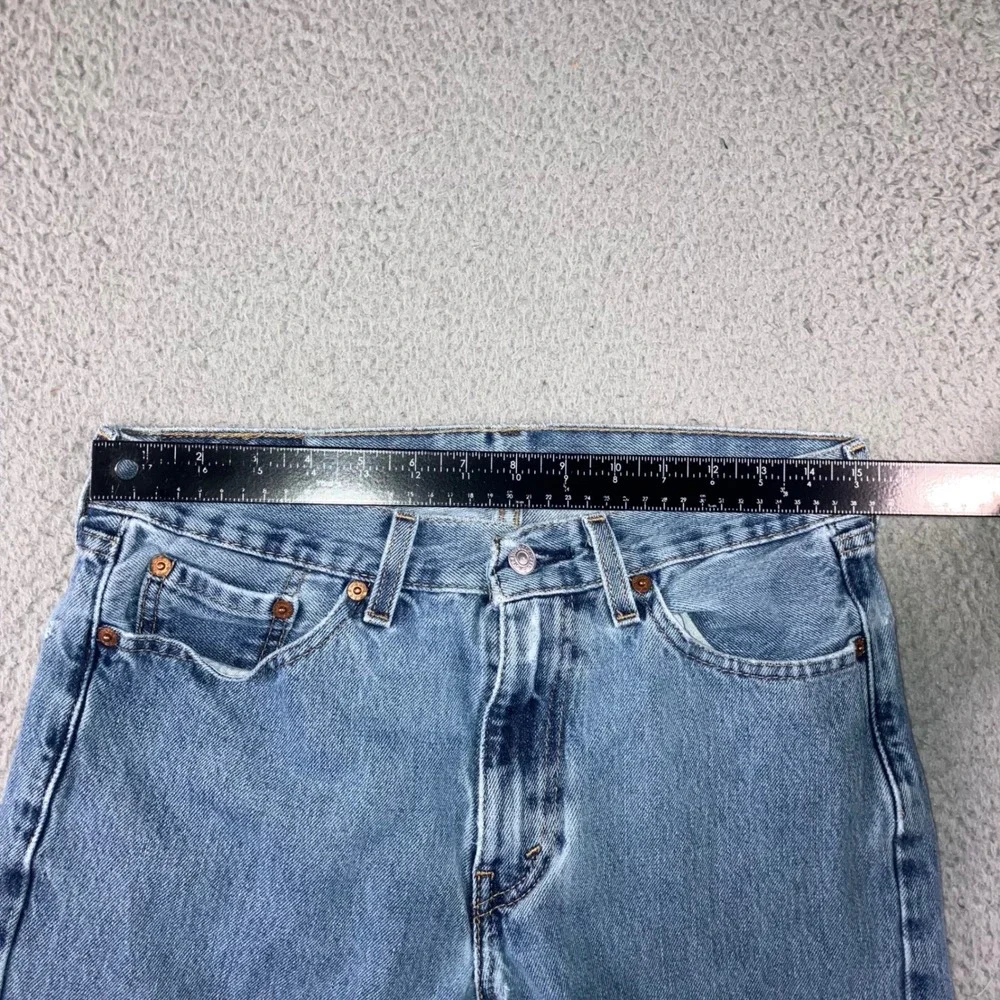 Levi 505 Straight Leg Jeans Mens 30x32 Blue Grunge Distressed Work Fit 30x30.5